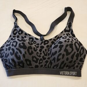 Victoria's Secret Black and Gray Leopard Sports Bra
